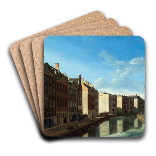 View of the Golden Bend in the Herengracht by Gerrit Adriaensz. Berckheyde Art Drink Coaster set