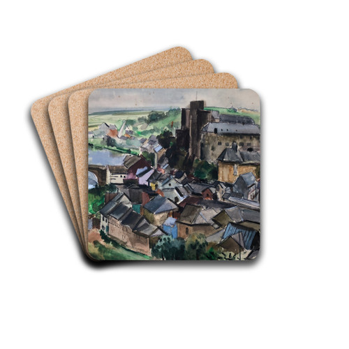 Esch an der Sauer, Gesamtansicht (Luxemburg) by Otto Geigenberger Drink Coasters - set of 4