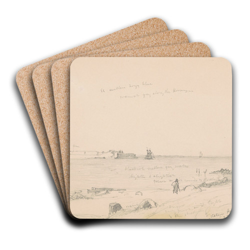 Fort Hamilton,Staten Island by Jasper Francis Cropsey Art Drink Coaster set