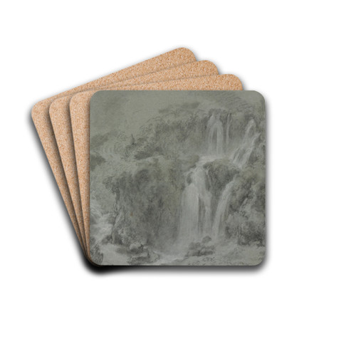The Waterfalls of Tivoli by Franois Boucher Drink Coasters - set of 4 The Waterfalls of Tivoli by Franois Boucher Drink Coasters - set of 4