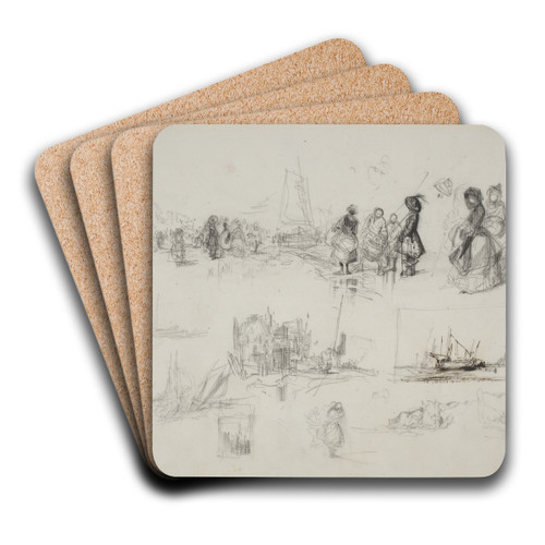Seaside Studies by Eugne Isabey Art Drink Coaster set