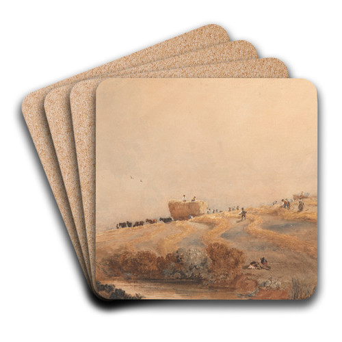 Haymaking by David Cox Art Drink Coaster set