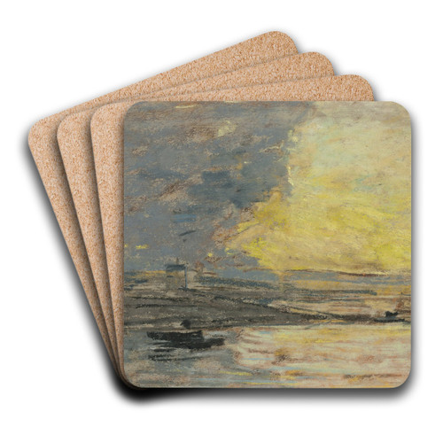 Seaside, Port of Honfleur by Eugne Boudin Art Drink Coaster set