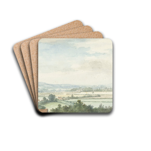 Landschap bij Windsor by Aert Schouman Drink Coasters - set of 4 Landschap bij Windsor by Aert Schouman Drink Coasters - set of 4