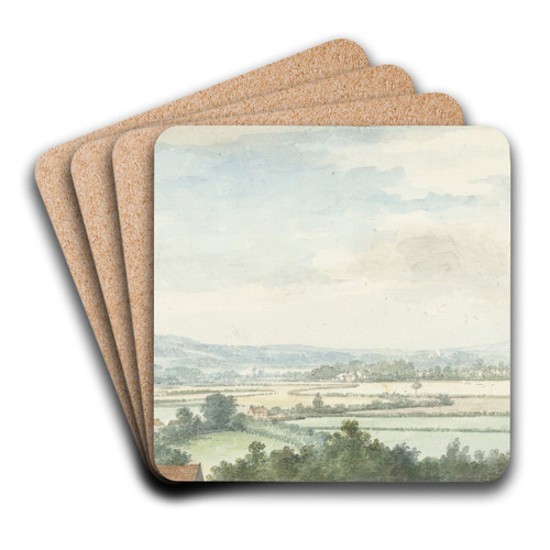 Landschap bij Windsor by Aert Schouman Art Drink Coaster set Landschap bij Windsor by Aert Schouman Art Drink Coaster set