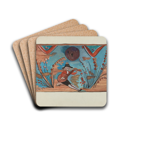 Small Chest by E. Boyd Drink Coasters - set of 4 Small Chest by E. Boyd Drink Coasters - set of 4