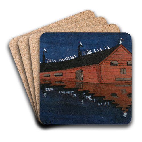Noah's Ark by Ivar Arosenius Art Drink Coaster set