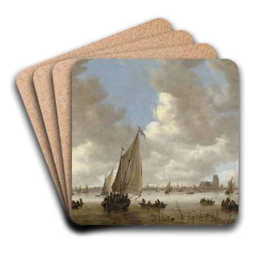 View of Dordrecht from the North by Jan van Goyen Art Drink Coaster set