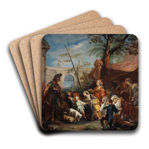 The Family of Darius Pleading to Alexander by Gaspare Diziani Art Drink Coaster set