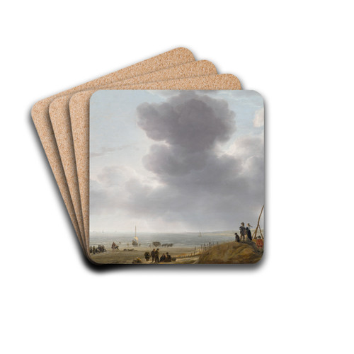 Beach View by Simon de Vlieger Drink Coasters - set of 4