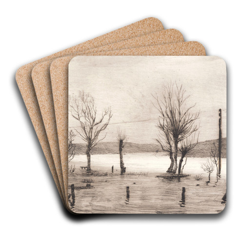 Vinterlandskab ved Tyreholm by Peter Ilsted Art Drink Coaster set