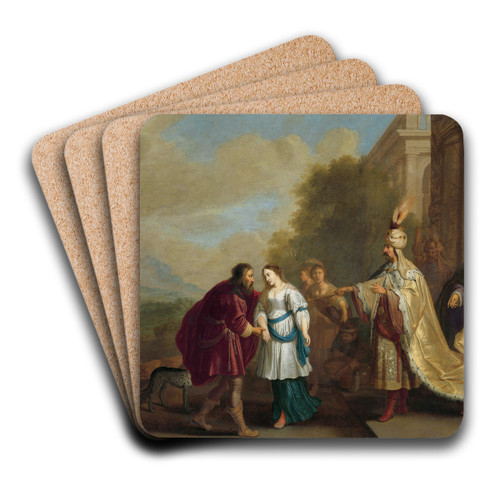 Pharaoh gives Sarah back to Abraham by Isaac Isaacsz Art Drink Coaster set