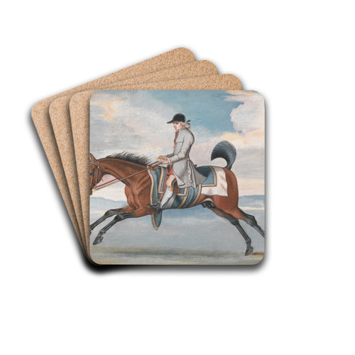 Racehorse at Exercise, Ridden by a Training-Groom by James Seymour Drink Coasters - set of 4 Racehorse at Exercise, Ridden by a Training-Groom by James Seymour Drink Coasters - set of 4