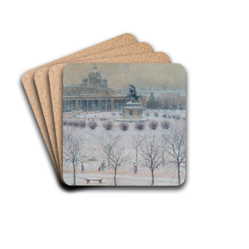Der uere Burgplatz in Wien im Winter by Carl Pippich Drink Coasters - set of 4