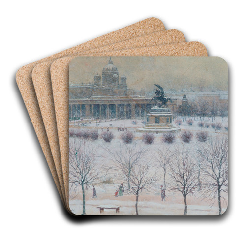 Der uere Burgplatz in Wien im Winter by Carl Pippich Art Drink Coaster set