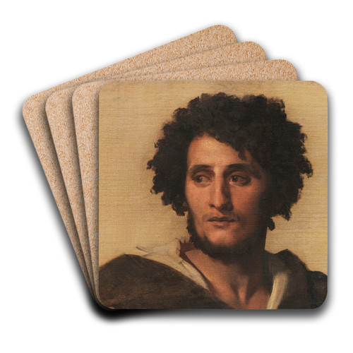 Studienkopf eines Rmers by Anselm Feuerbach Art Drink Coaster set