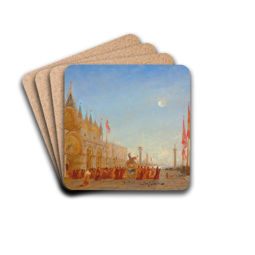 Le triomphe de Saint Georges Majeur by Flix Ziem Drink Coasters - set of 4