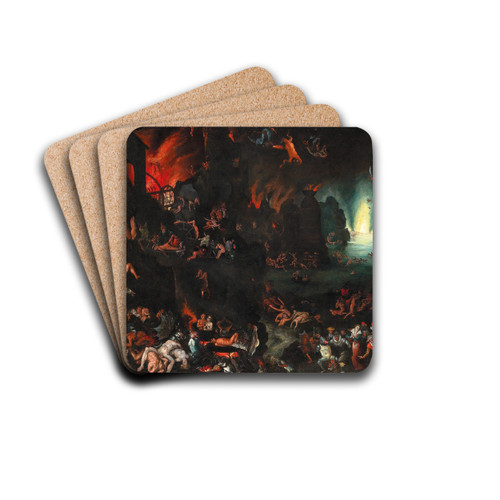 A scene of Hell by Jan Brueghel The Elder Drink Coasters - set of 4