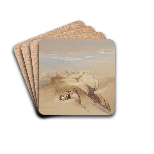 The Christian and Mohammedan Chapels on the Summit of Sinai by David Roberts Drink Coasters - set of 4 The Christian and Mohammedan Chapels on the Summit of Sinai by David Roberts Drink Coasters - set of 4