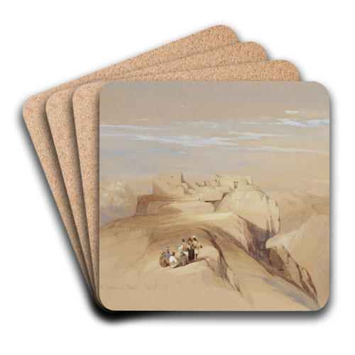 The Christian and Mohammedan Chapels on the Summit of Sinai by David Roberts Art Drink Coaster set The Christian and Mohammedan Chapels on the Summit of Sinai by David Roberts Art Drink Coaster set
