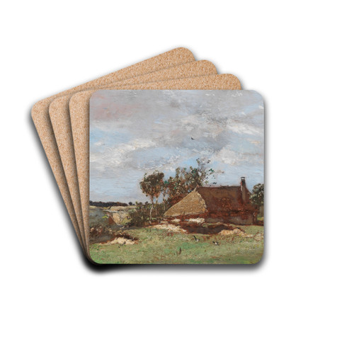 Landschaft mit Bauernhof by Rudolf Ribarz Drink Coasters - set of 4