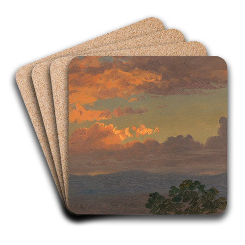 Sunset by Frederic Edwin Church Art Drink Coaster set