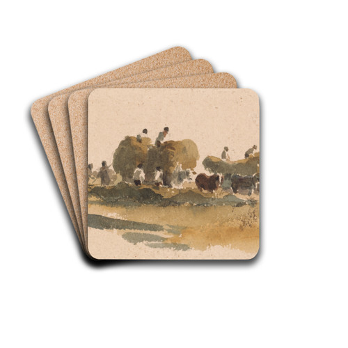 Hay Wagons by Peter DeWint Drink Coasters - set of 4 Hay Wagons by Peter DeWint Drink Coasters - set of 4