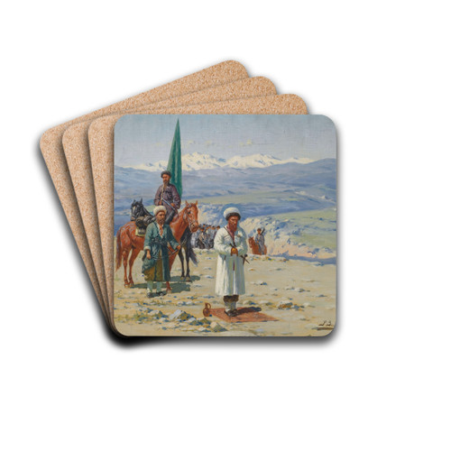 Imam Shamil In The Caucasus by Richard Karlovich Zommer Drink Coasters - set of 4 Imam Shamil In The Caucasus by Richard Karlovich Zommer Drink Coasters - set of 4
