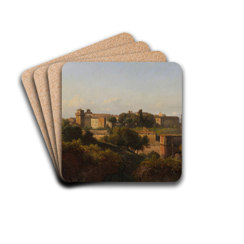 View of the Colosseum and the Arch of Constantine from the Palatine by Jean-Charles Joseph Rmond Drink Coasters - set of 4