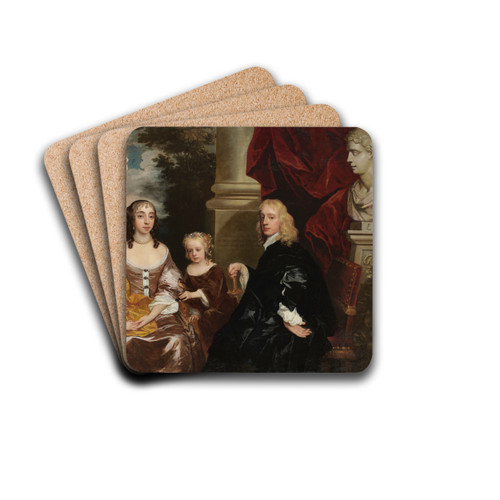 The Carnarvon Family by Sir Peter Lely Drink Coasters - set of 4 The Carnarvon Family by Sir Peter Lely Drink Coasters - set of 4