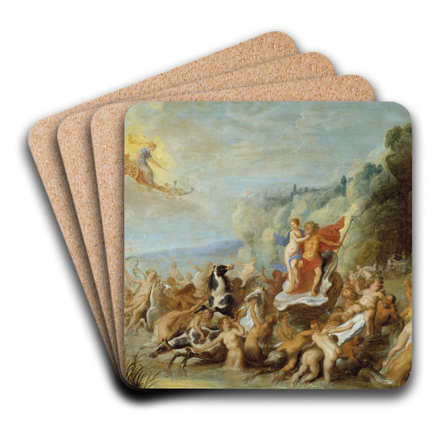 Neptune and Amphitrite by Abraham van Diepenbeeck Art Drink Coaster set