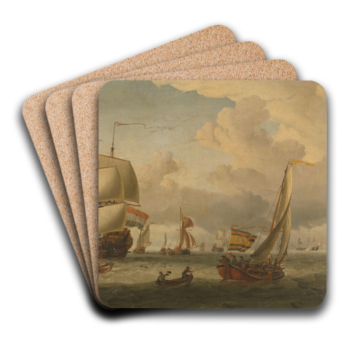 The Roads of Enkhuizen by Abraham Storck Art Drink Coaster set