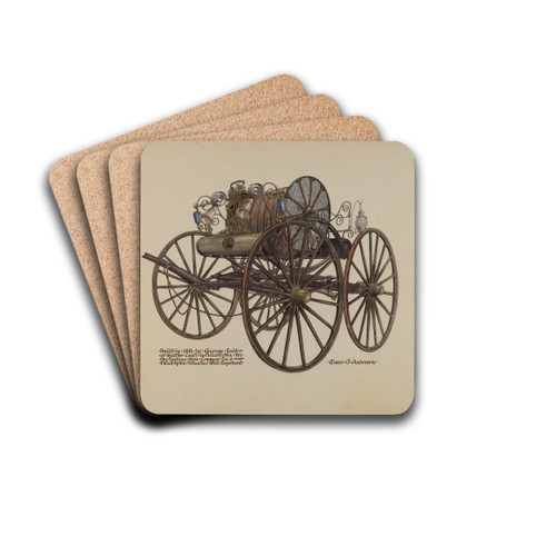Hose Carriage by Elmer G. Anderson Drink Coasters - set of 4