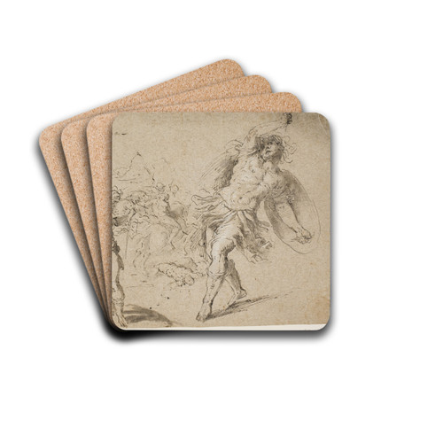 David og Goliath by Jacopo Palma il Giovane Drink Coasters - set of 4