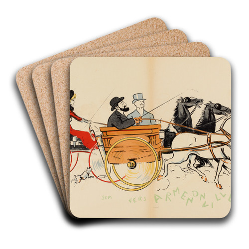 Vers Armenonville by Georges Goursat (Sem) Art Drink Coaster set