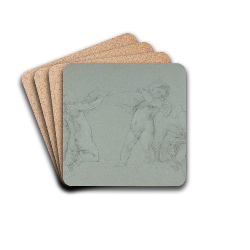 Putti Supporting a Garland by Franois Lemoyne Drink Coasters - set of 4 Putti Supporting a Garland by Franois Lemoyne Drink Coasters - set of 4