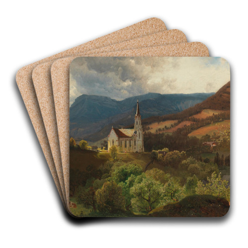 Bergkirche by Anton Hlavacek Art Drink Coaster set