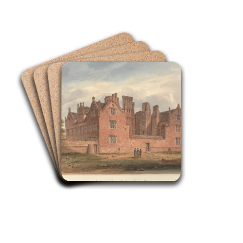 South West View of Eastbury House, Essex by John Buckler Drink Coasters - set of 4 South West View of Eastbury House, Essex by John Buckler Drink Coasters - set of 4