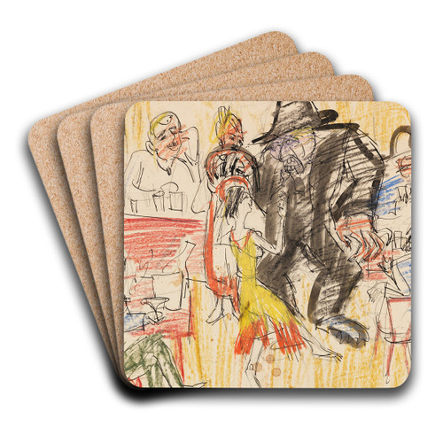 Und Pippa tanzt by Ernst Ludwig Kirchner Art Drink Coaster set