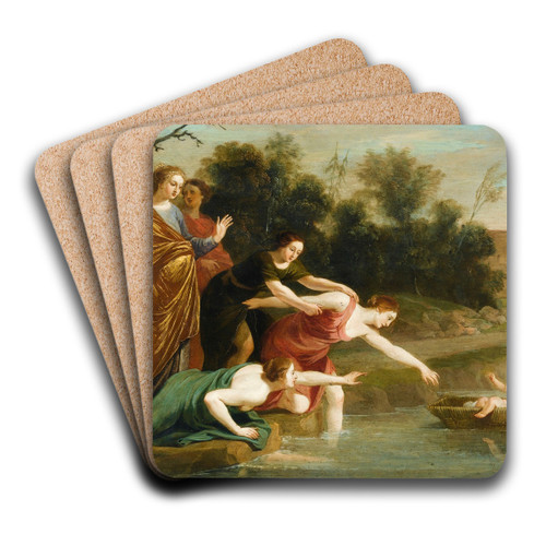 The Finding Of Moses by Jacques Stella Art Drink Coaster set