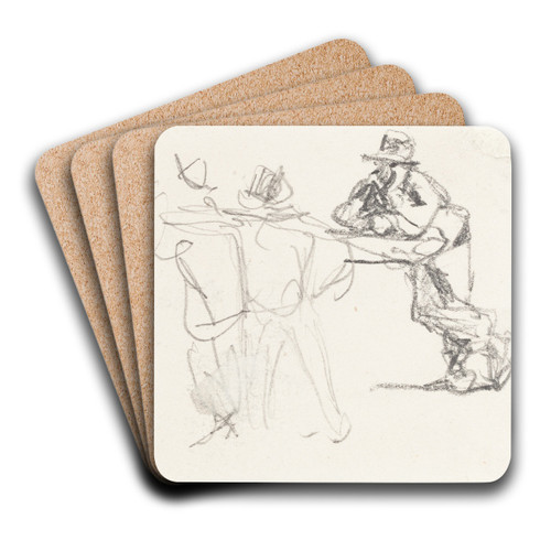 Studies of a Male Figure by William Henry Hunt Art Drink Coaster set Studies of a Male Figure by William Henry Hunt Art Drink Coaster set