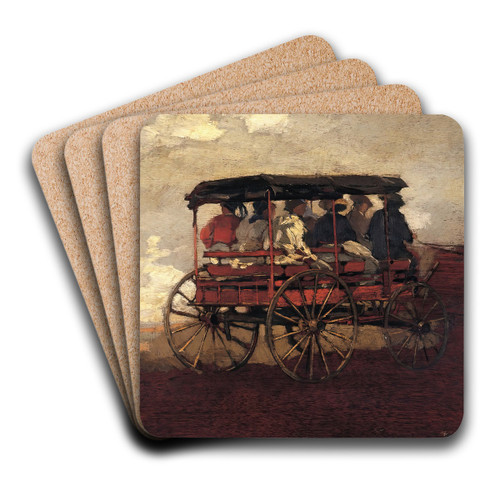 White Mountain Wagon by Winslow Homer Art Drink Coaster set