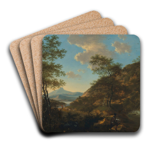 Italian Landscape with Draftsman by Willem de Heusch Art Drink Coaster set