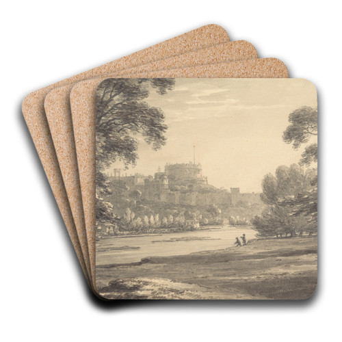 Windsor Castle from the Eton Playing Fields by Thomas Hearne Art Drink Coaster set