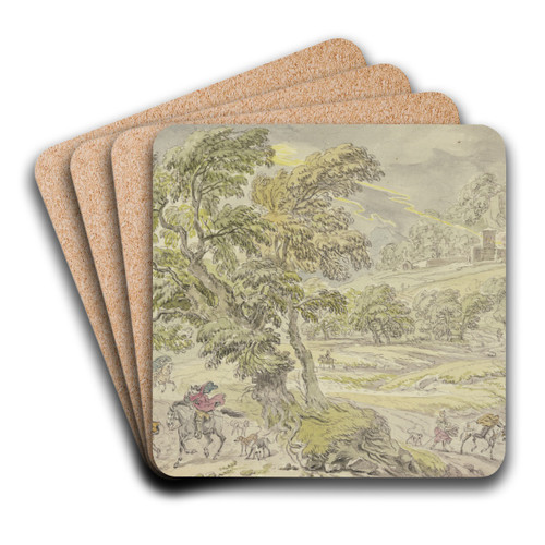 Landscape with thunderstorms by Dirk Maas Art Drink Coaster set