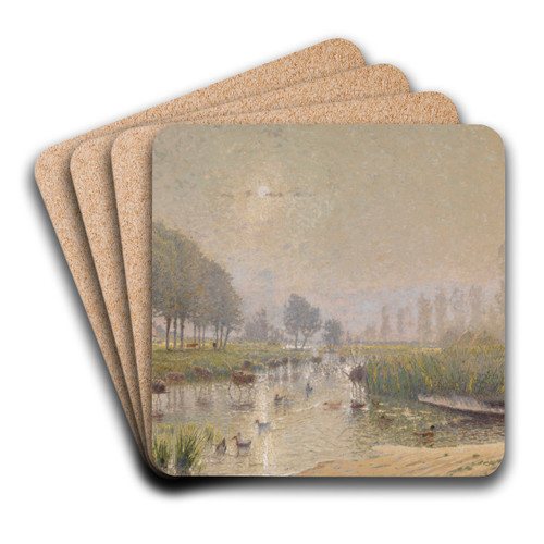 Duck Nests in the Reed by Adrien-Joseph Heymans Art Drink Coaster set