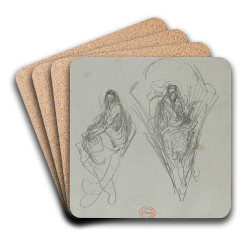Three Studies by Gustave Dor Art Drink Coaster set
