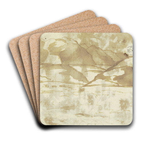 Mountain landscape by Gaspard Dughet Art Drink Coaster set