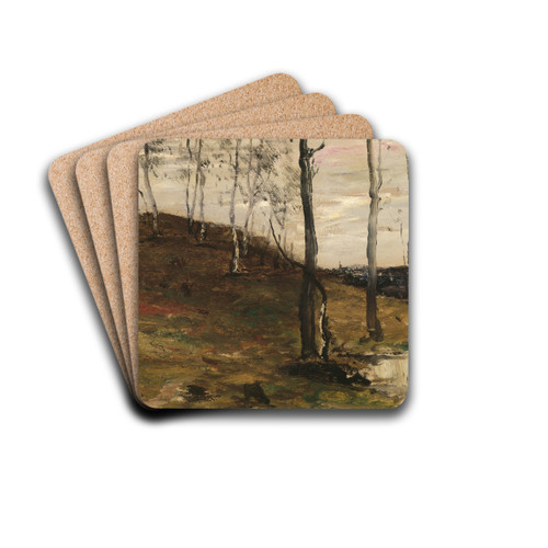 Hillside with Trees by William Morris Hunt Drink Coasters - set of 4