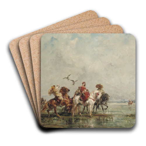 Hunting In The Marshlands by Henri milien Rousseau Art Drink Coaster set Hunting In The Marshlands by Henri milien Rousseau Art Drink Coaster set